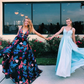 Chic Embroidery Floral V-Neck Long Prom Evening Dress cg5198