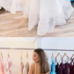 White v neck tulle sequin long prom dress white evening dress cg5208