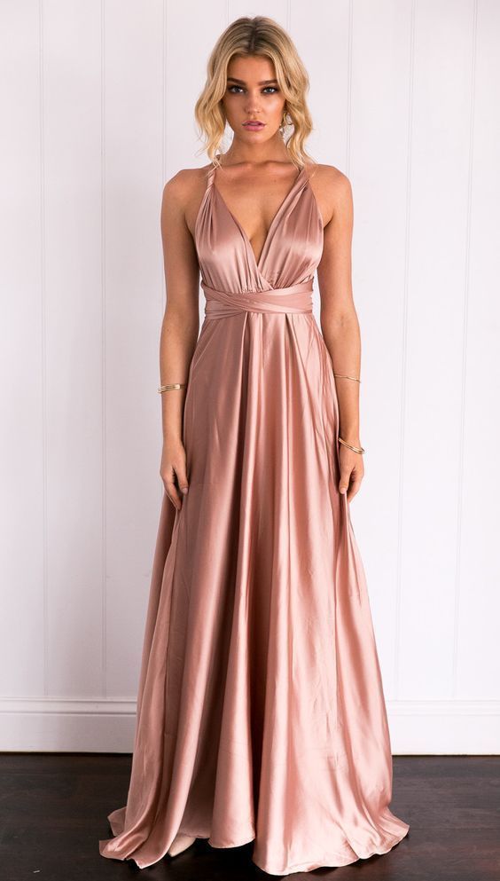 Charming Prom Dresses, Satin Prom Gown, A-Line Prom Dress, V-Neck Prom Gown  cg5673