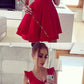 Simple A-Line V-Neck Sleeveless Red Homecoming Dresses With Ruffles cg582
