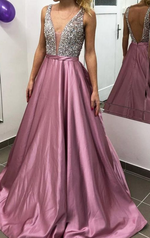 Backless Sexy Long Prom Dress With Beading Custom-made School Dance Dress Fashion Wedding Party Dress  cg5831