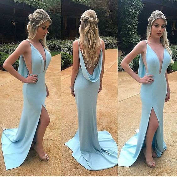 Sexy Long Prom Dresses,blue Prom Dresses cg5907