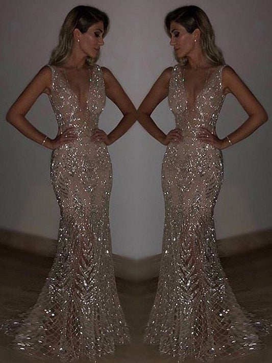 Blingbling Sequined Mermaid Evening prom Dress  cg6050