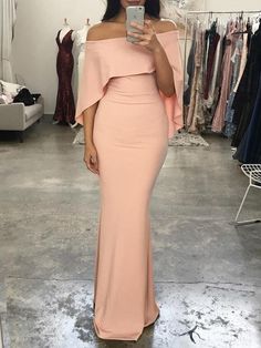 Gorgeous Pink Mermaid Evening Dresses Floor Length Party Prom Gowns  cg6079