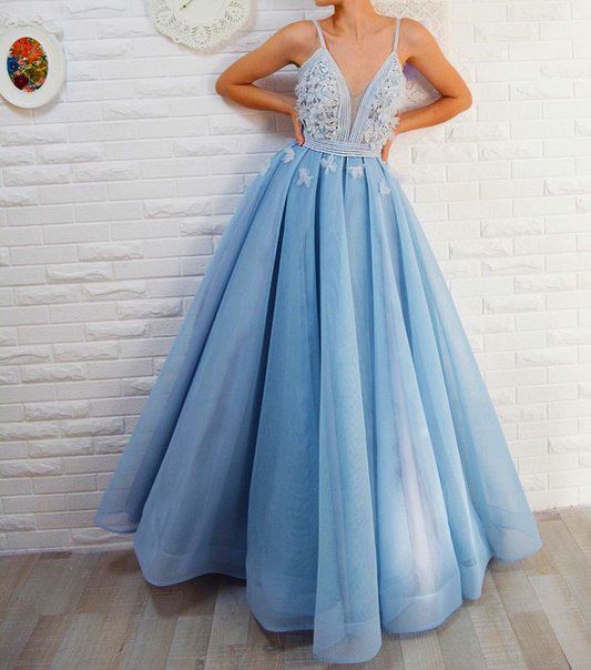 A-Line V Neck Prom Dress , Charming Prom Dress  cg6086