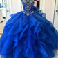 O-Neck Sleeveless Top Beads Ball Gown prom dress ,Tulle Quinceanera Dress  cg6339