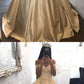 Sexy prom dress, satin long prom dress, gold prom dress, off shoulder ball gown cg636