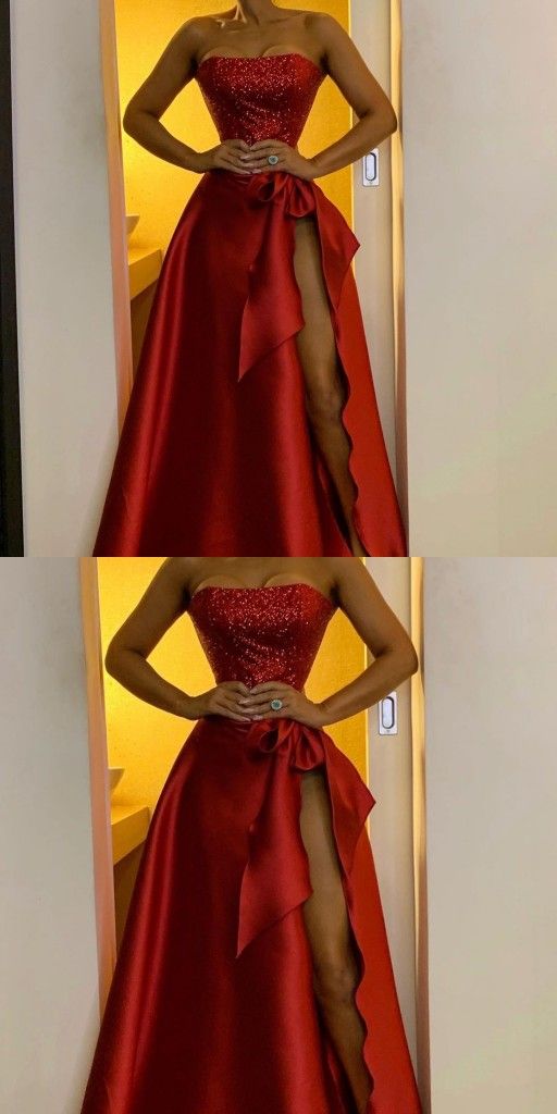 red prom dress elegant prom gown  cg6383