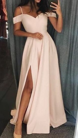 Ivory long prom dress with straps, gorgeous long prom dress 2020  cg6400