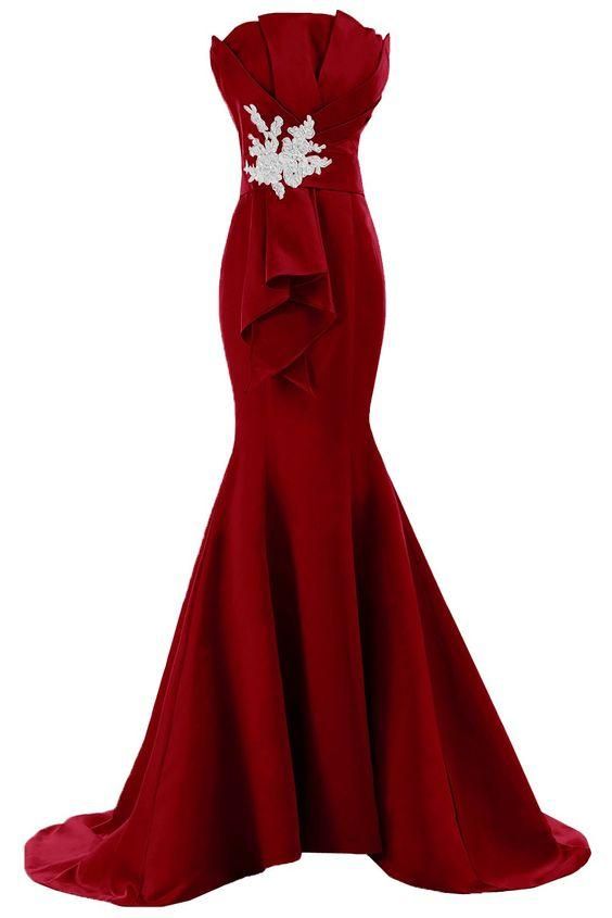 Burgundy Evening Dress Simply Mermaid prom dress cg6796