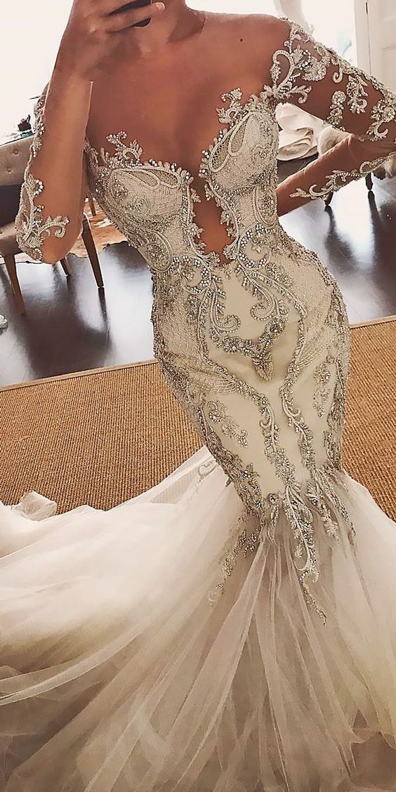 Romantic Off The Shoulder Long Sleeves Wedding prom Dresses  cg7102
