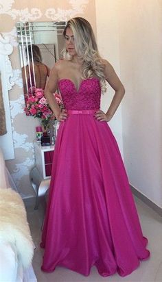 Fuchsia Prom Dress Long  cg7289