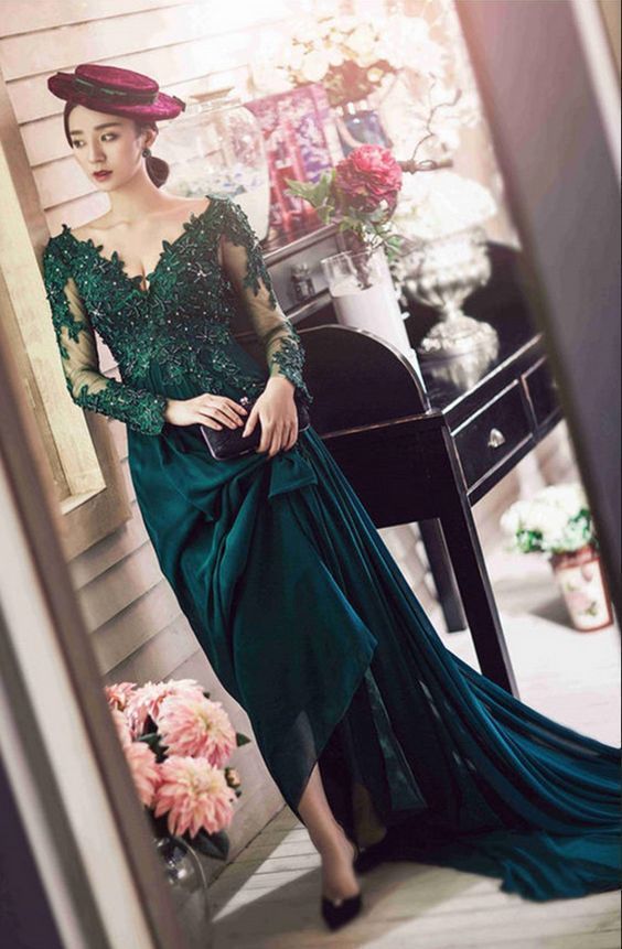 Sexy Prom Dress,Charming Prom Dress,Mermaid Prom Dress,Long Sleeve Prom Dress  cg7382