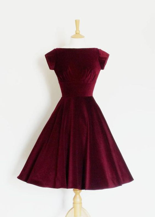 Velvet Evening Dress burgundy Homecoming Dresses cg8090