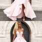 V-neck Pink Spaghetti Straps Split Formal Prom Dress, V-neck Pink Spaghetti Straps Evening Dress cg842