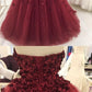 Strapless Burgundy Tulle Ball Gown Prom Dress, Formal Evening Dress, Women Dress  cg845