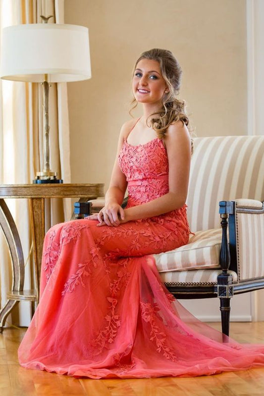 Watermelon Mermaid Prom Dress  cg8566