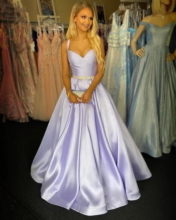 Lavender Prom Dresses Satin 2020  cg8578