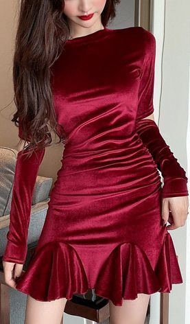 Dark Red Sleeve Short Homecoming Dress  cg8684