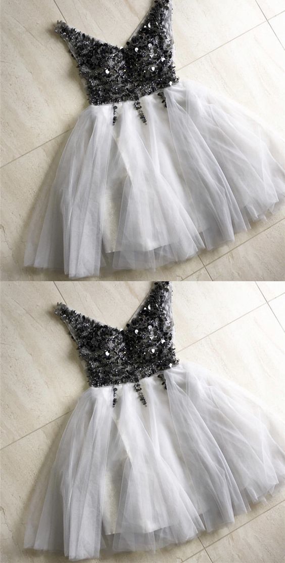 short tulle homecoming dresses sequin beaded cg876