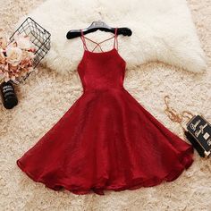 Short Spaghetti Straps Simple Homecoming Dress   cg8821