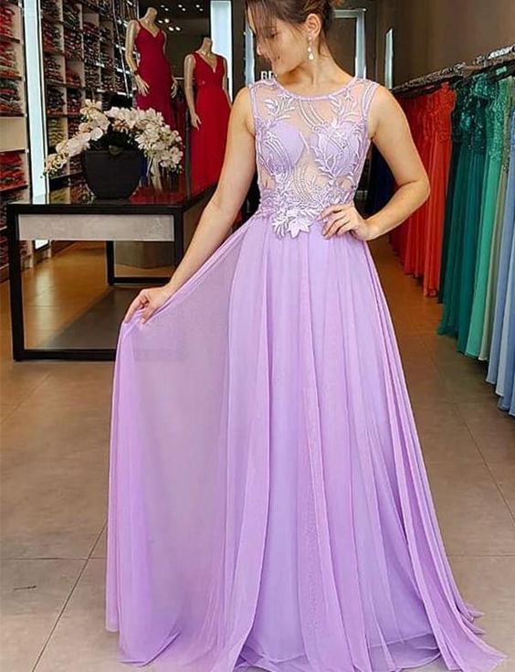 Sexy Chiffon A Line Prom Dress, Long Evening Party Dress  cg9355