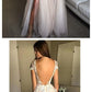 Cap Sleeve A-line Lace Tulle Long Backless Prom Dress Slit Evening Dress  cg969