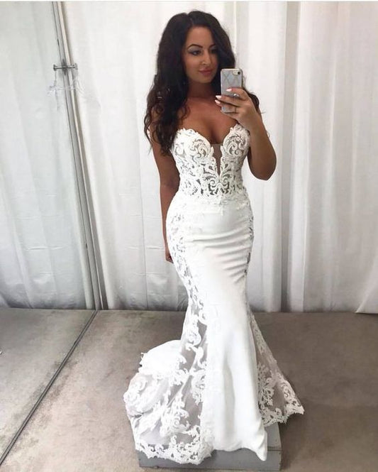 Charming Sweetheart neck Appliques Mermaid Prom Dress    cg9965